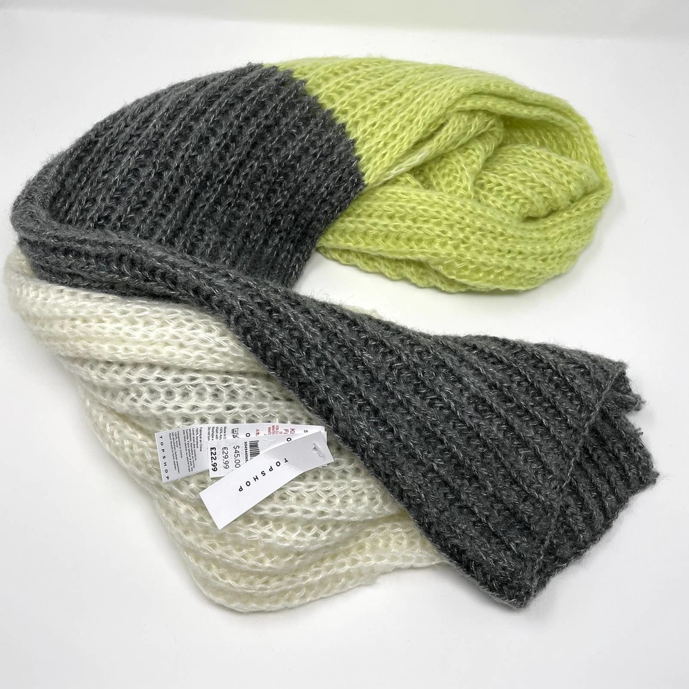 TOPSHOP Knit Color Block Scarf‎ - Picture 5 of 6
